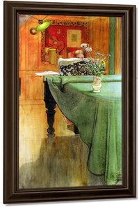 Brita At The Piano By Carl Larsson Fine Art Print