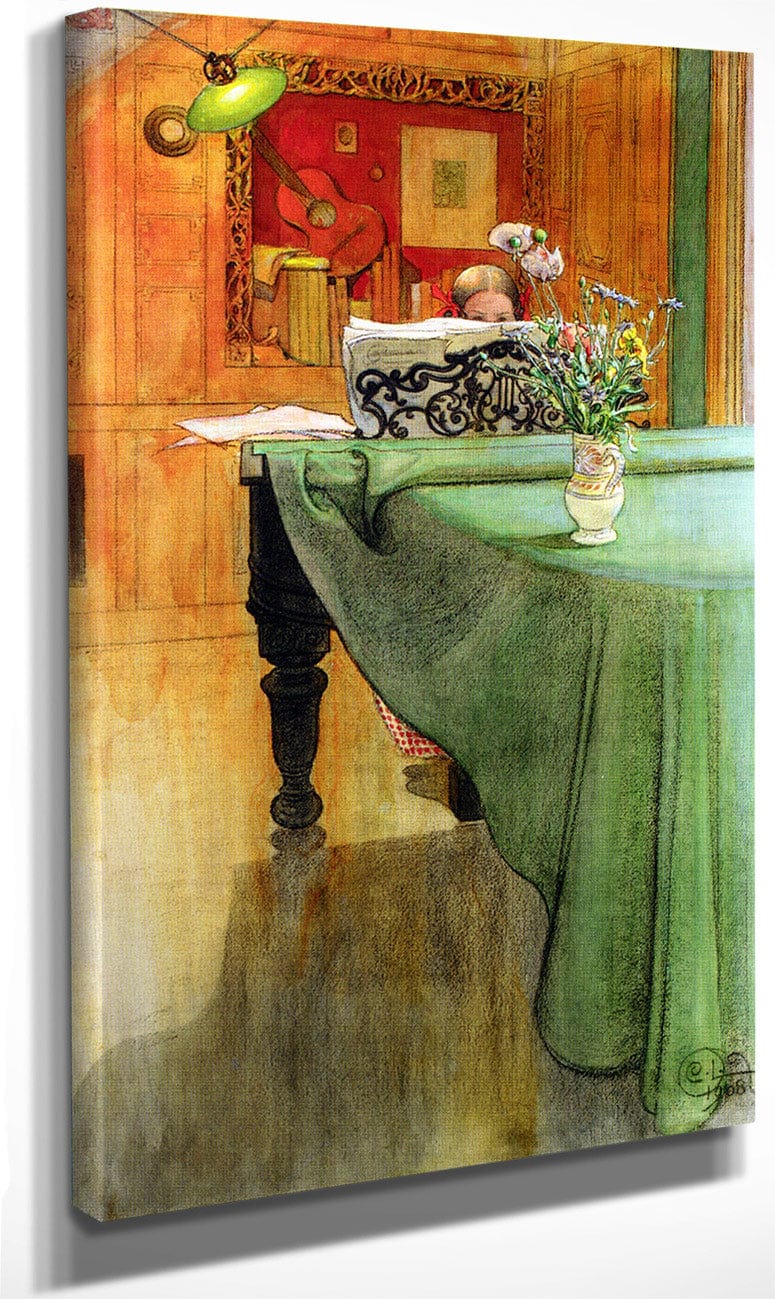 Brita At The Piano By Carl Larsson Fine Art Print