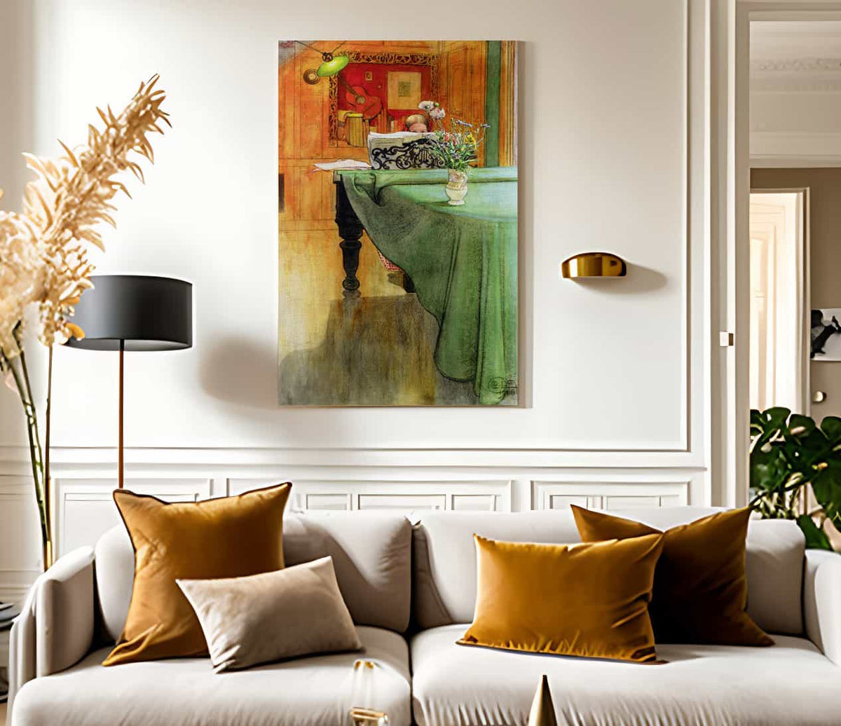 Brita At The Piano By Carl Larsson Fine Art Print