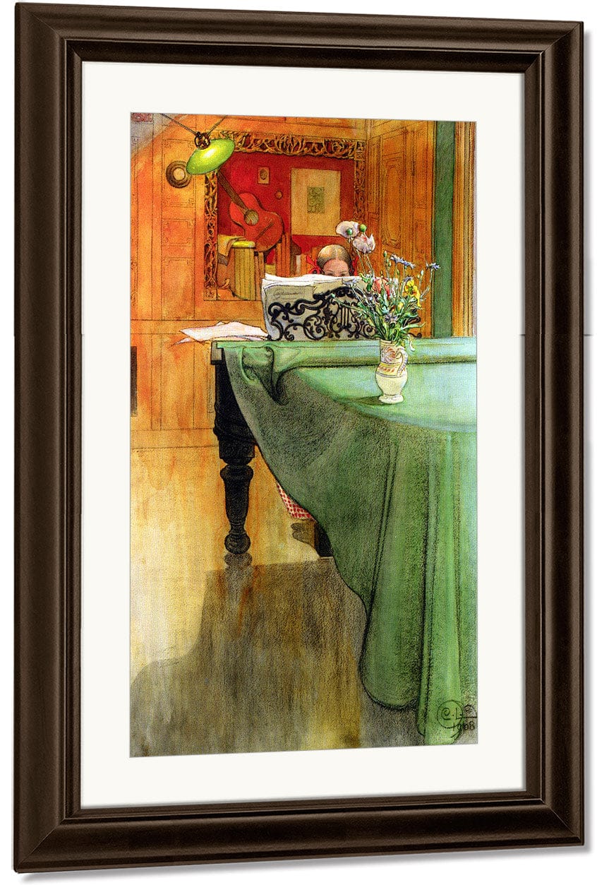 Brita At The Piano By Carl Larsson Fine Art Print
