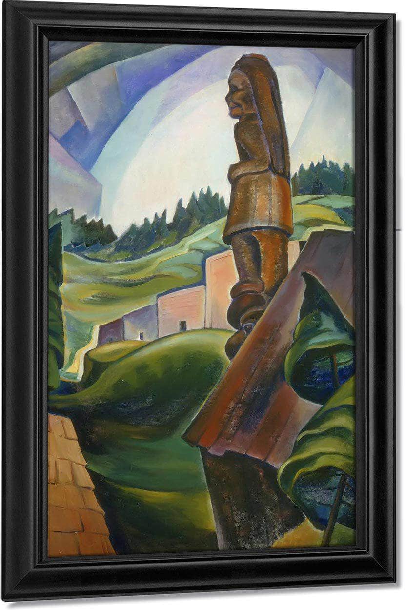 British Columbia Indian Village By Emily Carr Fine Art Print