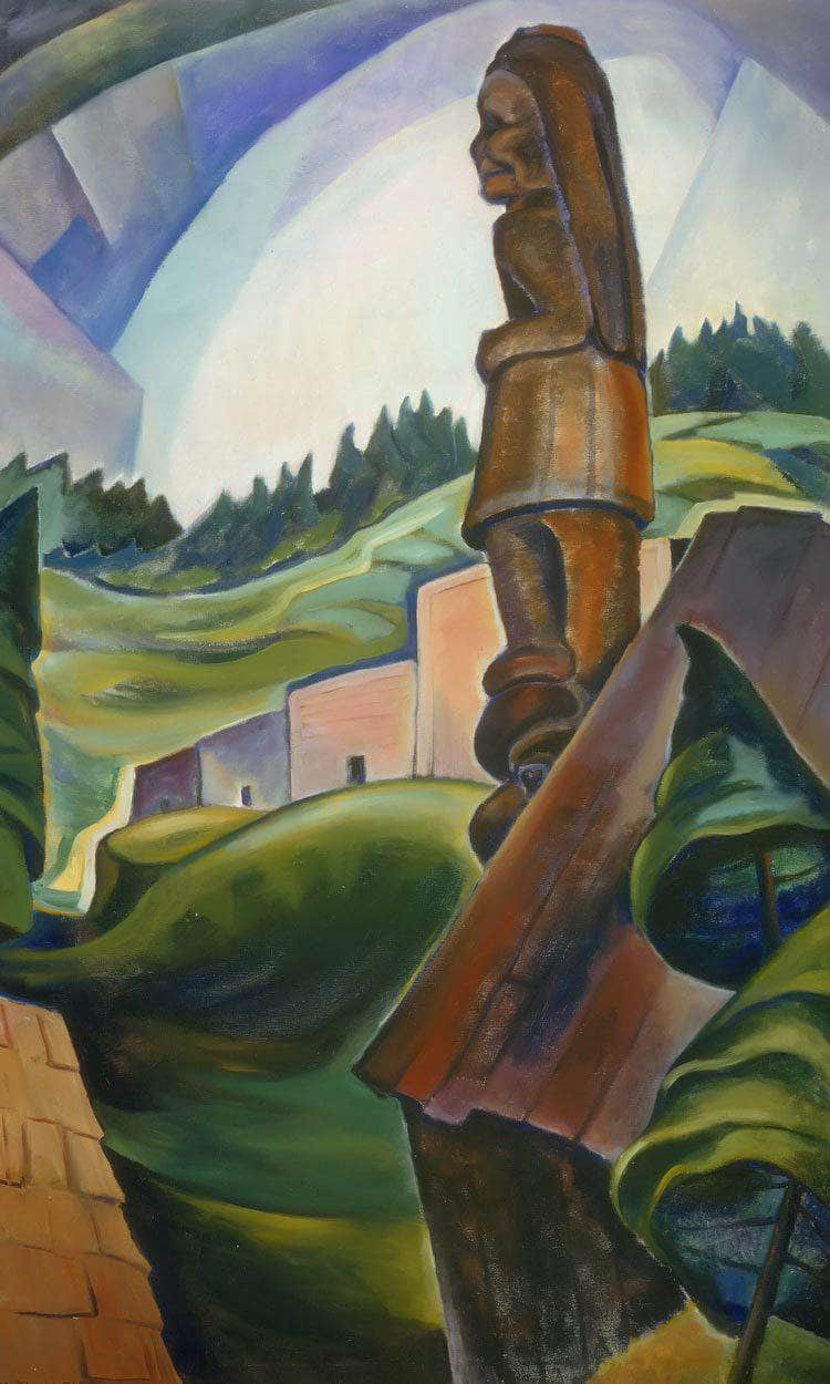 British Columbia Indian Village By Emily Carr Fine Art Print