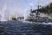 British Fleet Fired Upon At The Battle Of Jutland Painting Bergen Canvas Art Fine Art Print