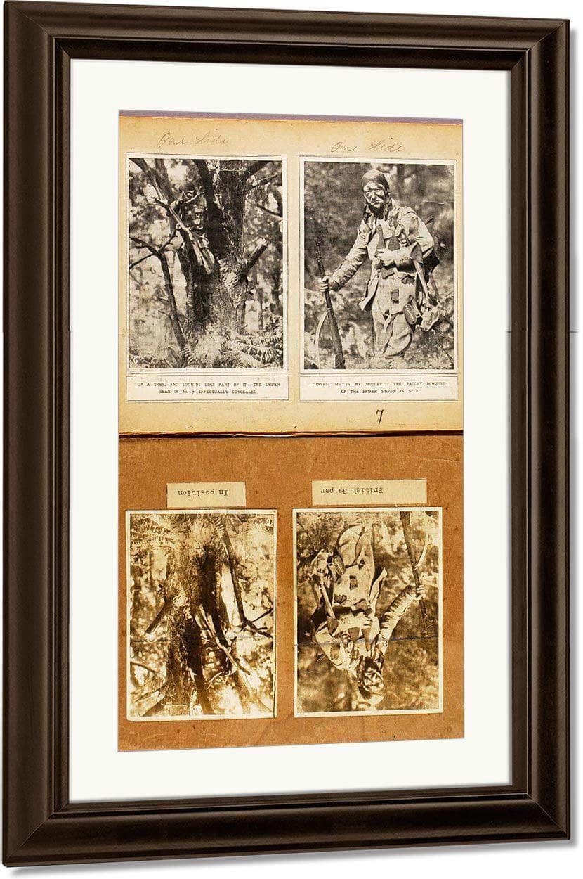 British Snipers Camouflage (Early Pictures), Study Folder For Book Concealing Coloration In The Animal Kingdom By Abbott Handerson Thayer Fine Art Print