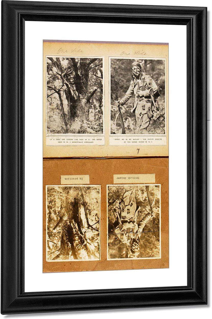 British Snipers Camouflage (Early Pictures), Study Folder For Book Concealing Coloration In The Animal Kingdom By Abbott Handerson Thayer Fine Art Print