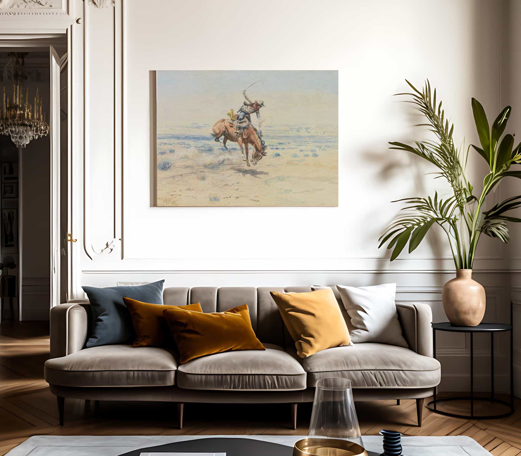 Bucking Bronco By Charles Marion Russell Fine Art Print