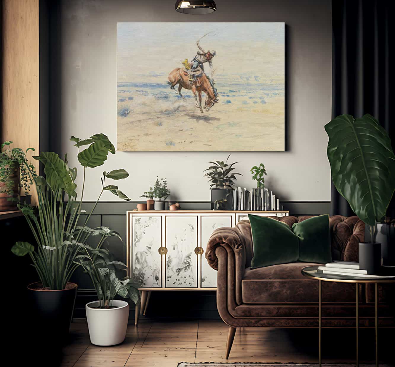 Bucking Bronco By Charles Marion Russell Fine Art Print