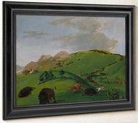 Buffalo Chase, Mouth Of The Yellowstone By George Catlin Fine Art Print