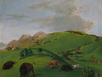 Buffalo Chase, Mouth Of The Yellowstone By George Catlin Fine Art Print