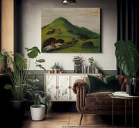 Buffalo Chase Over Prairie Bluffs By George Catlin Fine Art Print