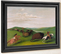 Buffalo Chase With Bows And Lances By George Catlin Fine Art Print