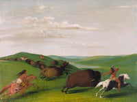 Buffalo Chase With Bows And Lances By George Catlin Fine Art Print