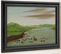 Buffalo Herds Crossing The Upper Missouri By George Catlin Fine Art Print