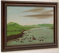 Buffalo Herds Crossing The Upper Missouri By George Catlin Fine Art Print