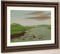 Buffalo Herds Crossing The Upper Missouri By George Catlin Fine Art Print