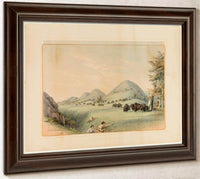 Buffalo Hunt; Approaching In A Ravine  No. 11 By George Catlin Fine Art Print