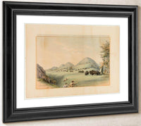 Buffalo Hunt; Approaching In A Ravine  No. 11 By George Catlin Fine Art Print
