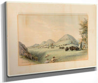 Buffalo Hunt; Approaching In A Ravine  No. 11 By George Catlin Fine Art Print