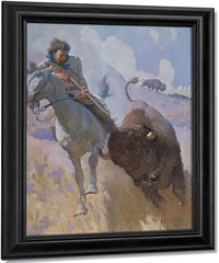 Buffalo Hunt By NC Wyeth Fine Art Print