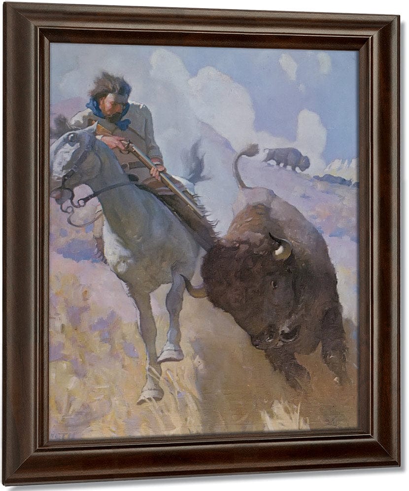 Buffalo Hunt By NC Wyeth Fine Art Print