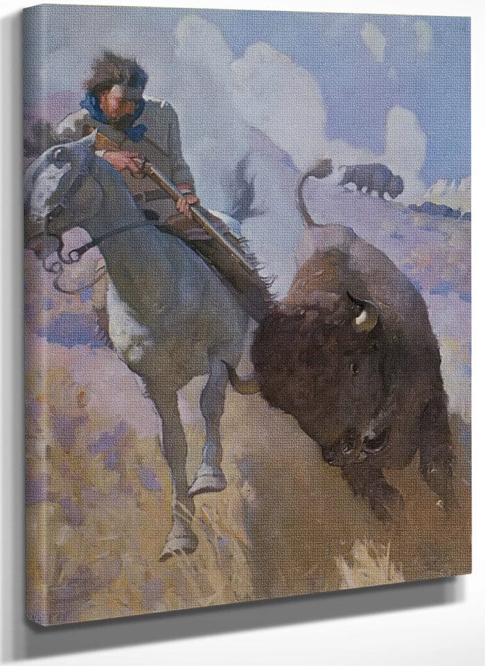 Buffalo Hunt By NC Wyeth Fine Art Print