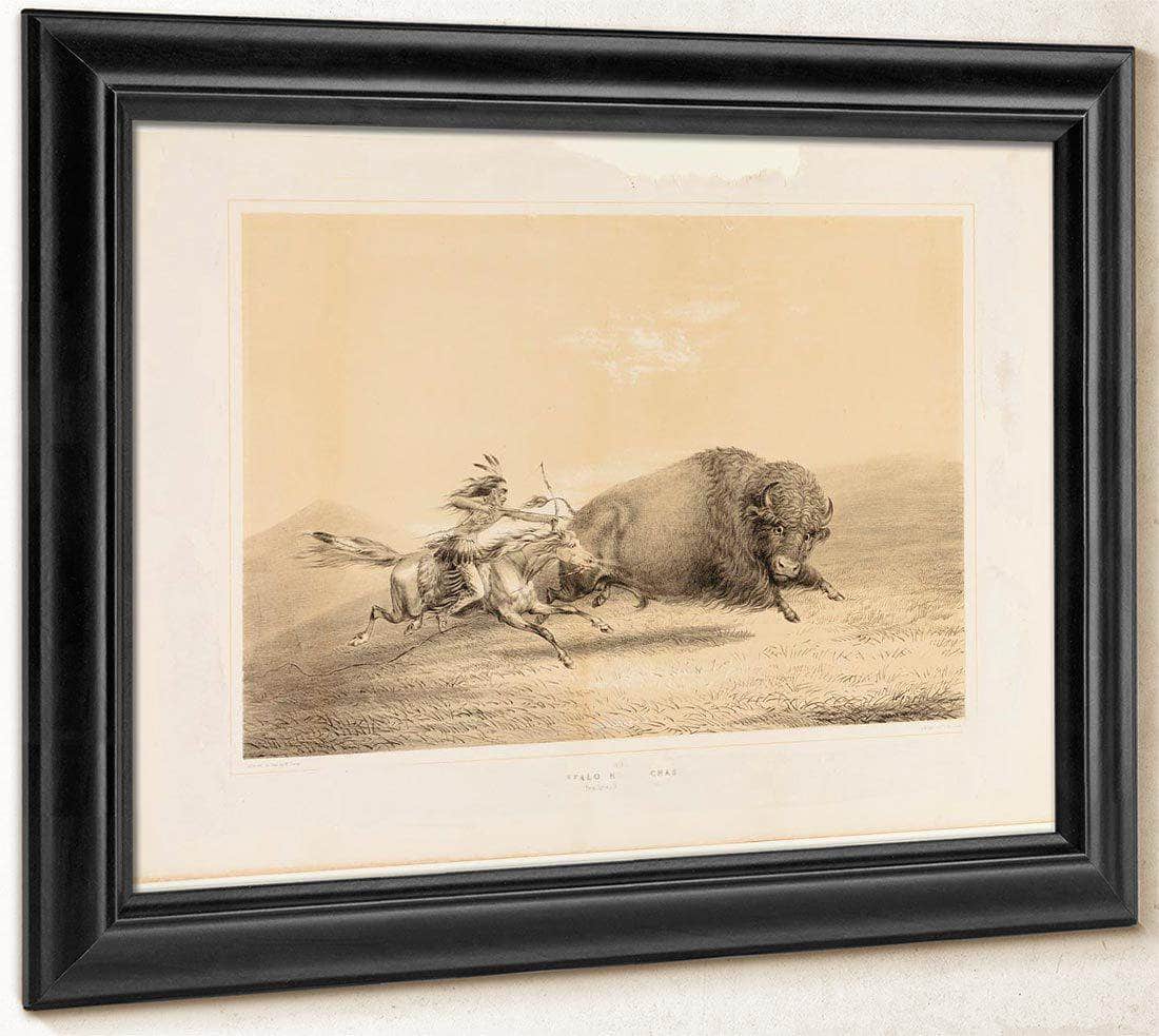 Buffalo Hunt, Chase  No. 5 By George Catlin Fine Art Print