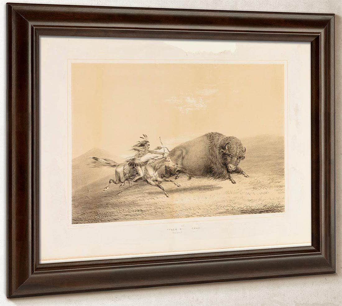 Buffalo Hunt, Chase  No. 5 By George Catlin Fine Art Print