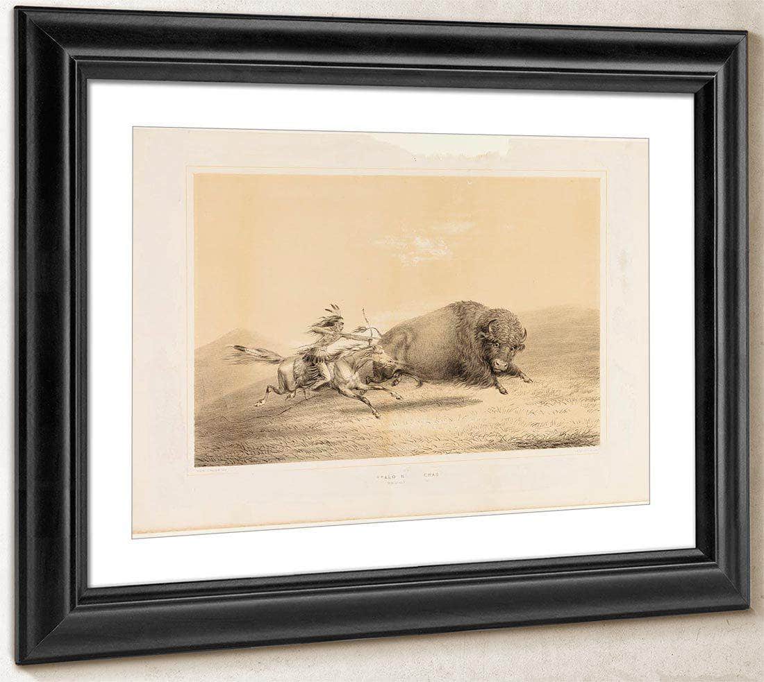 Buffalo Hunt, Chase  No. 5 By George Catlin Fine Art Print