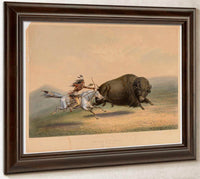 Buffalo Hunt, Chase  No. 6 By George Catlin Fine Art Print