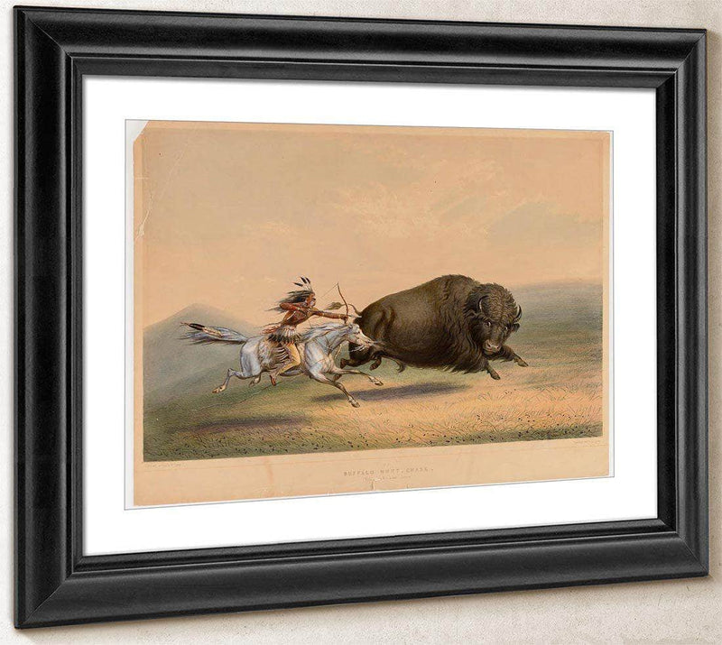 Buffalo Hunt, Chase  No. 6 By George Catlin Fine Art Print