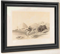 Buffalo Hunt Chasing Back No. 12 By George Catlin Fine Art Print