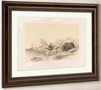 Buffalo Hunt Chasing Back No. 12 By George Catlin Fine Art Print