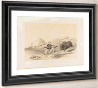Buffalo Hunt Chasing Back No. 12 By George Catlin Fine Art Print
