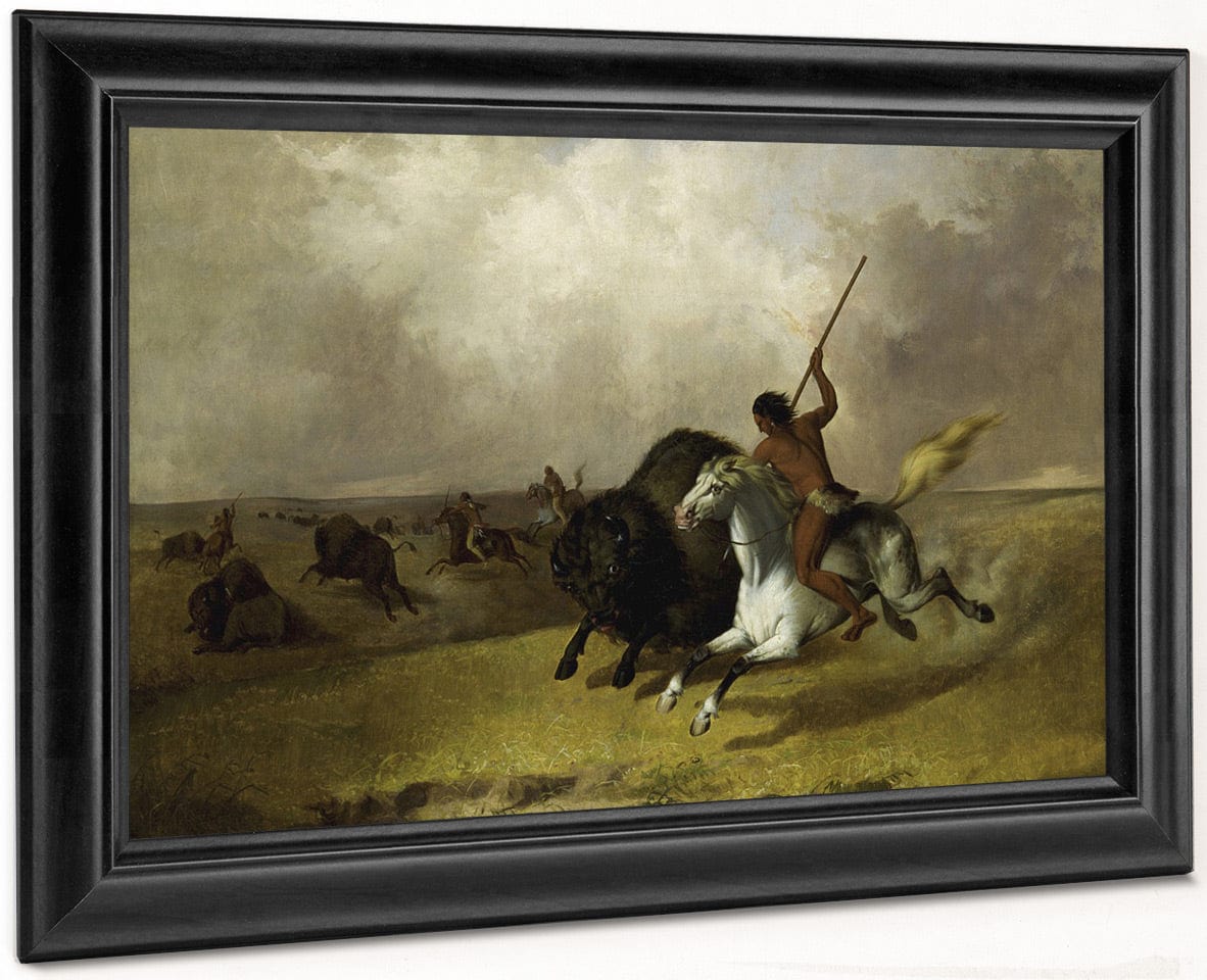 Buffalo Hunt On The Southwestern Prairies By John Mix Stanley Fine Art Print