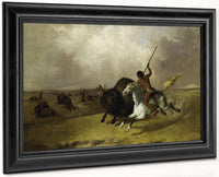 Buffalo Hunt On The Southwestern Prairies By John Mix Stanley Fine Art Print