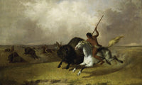 Buffalo Hunt On The Southwestern Prairies By John Mix Stanley Fine Art Print