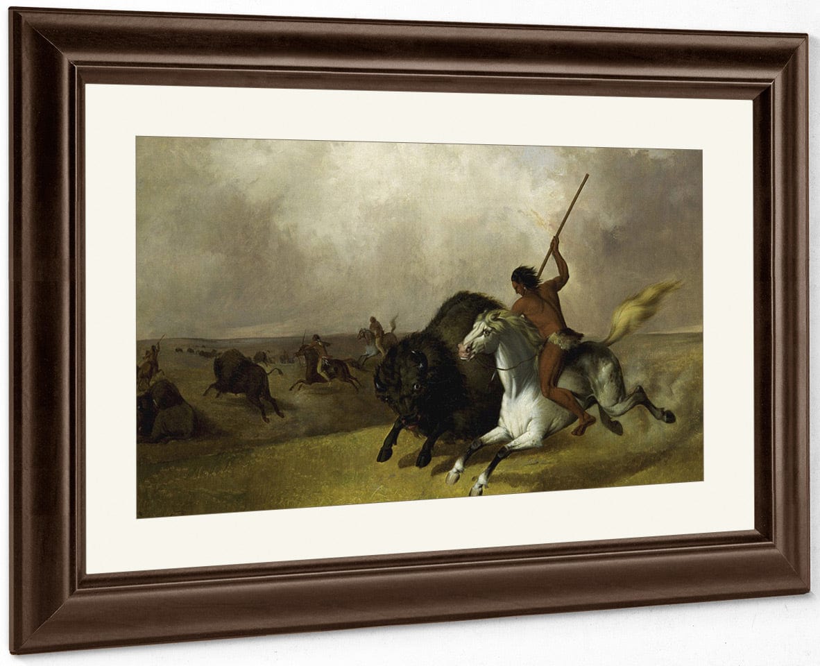 Buffalo Hunt On The Southwestern Prairies By John Mix Stanley Fine Art Print