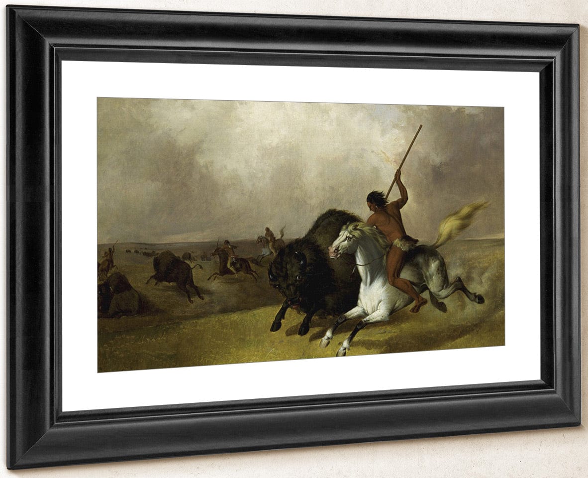 Buffalo Hunt On The Southwestern Prairies By John Mix Stanley Fine Art Print