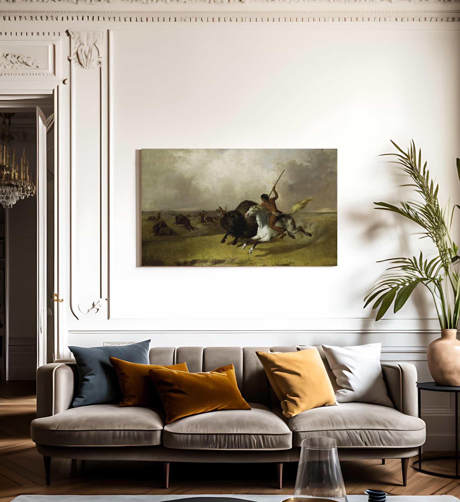 Buffalo Hunt On The Southwestern Prairies By John Mix Stanley Fine Art Print