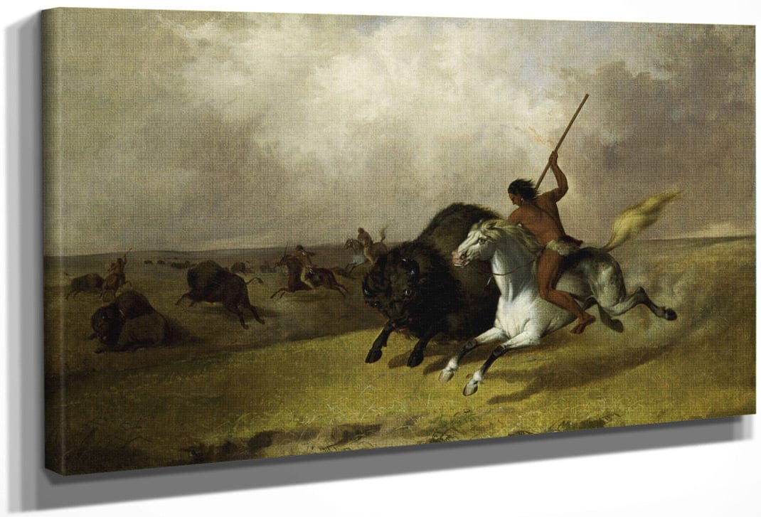 Buffalo Hunt On The Southwestern Prairies By John Mix Stanley Fine Art Print