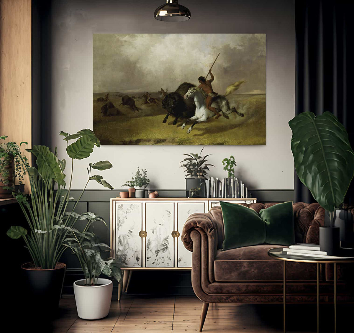 Buffalo Hunt On The Southwestern Prairies By John Mix Stanley Fine Art Print