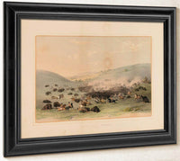 Buffalo Hunt Surround  No. 9 By George Catlin Fine Art Print
