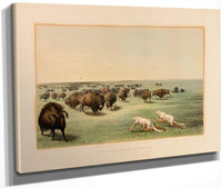 Buffalo Hunt, Under The White Wolfskin  No. 13 By George Catlin Fine Art Print