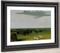 Buffalo Hunt Under The Wolf Skin Mask By George Catlin Fine Art Print