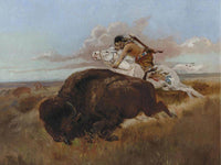 Buffalo Hunting By Charles Marion Russell Fine Art Print