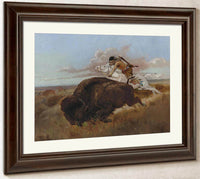 Buffalo Hunting By Charles Marion Russell Fine Art Print