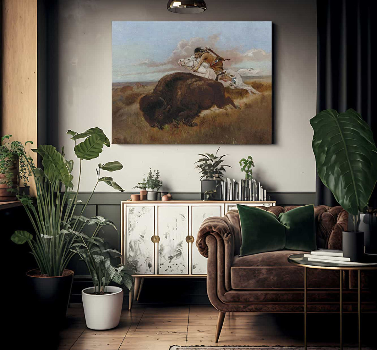 Buffalo Hunting By Charles Marion Russell Fine Art Print