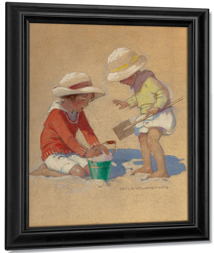 Building A Sand Castle Good Housekeeping Magazine Cover July 4 1924 By Jessie Willcox Smith Fine Art Print