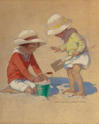 Building A Sand Castle Good Housekeeping Magazine Cover July 4 1924 By Jessie Willcox Smith Fine Art Print