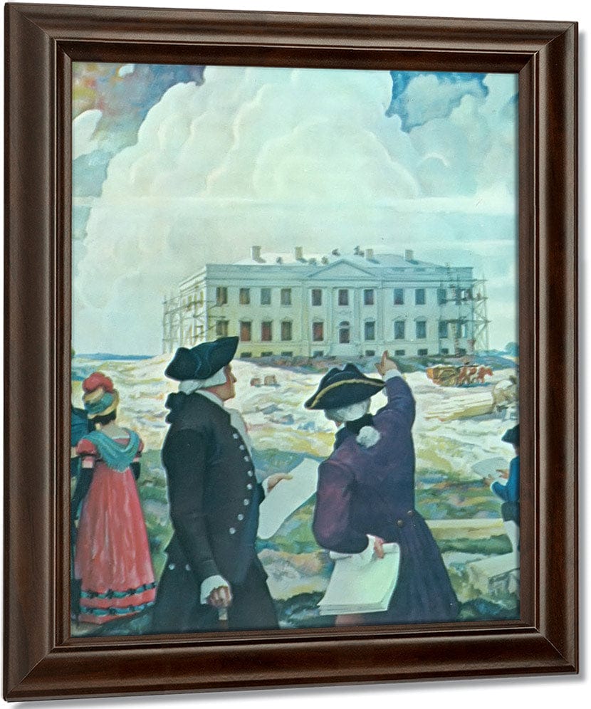 Building The First White House By NC Wyeth Fine Art Print